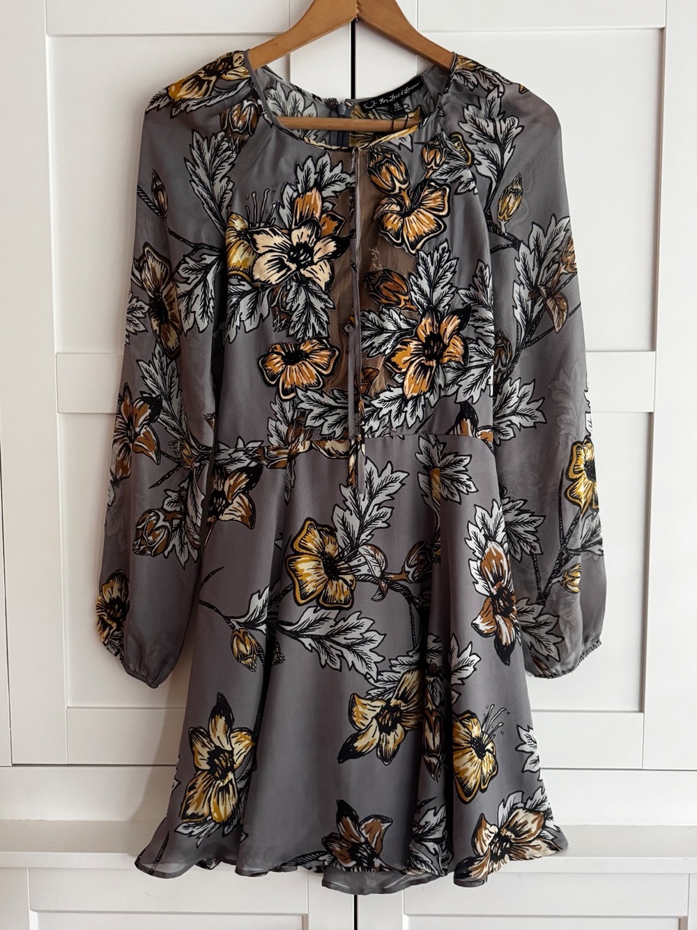 For Love & Lemons Sierra Floral Appliqué Mini Dress